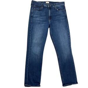 MOTHER Jeans Women 32W 27L Heirloom Blue Dazzler Ankle 1686-104 Whisker Mid Rise